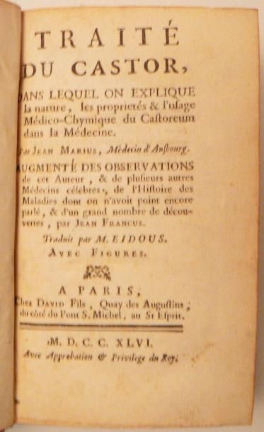 MARIUS (JEAN)
Traité du CASTOR, dans lequel...