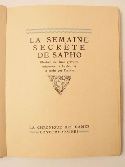 Curiosa. La semaine secrète de Sapho. sl,...