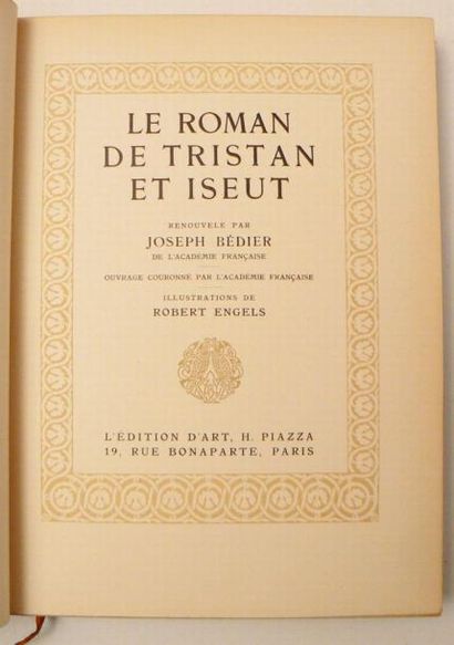ENGELS (Robert) & BEDIER (Joseph)
Le Roman...