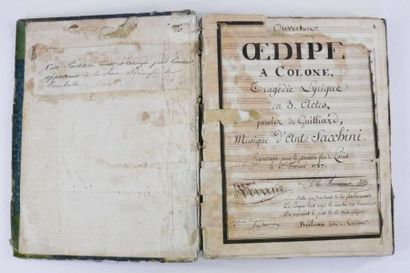 Musique - Manuscrit Antonio SACCHINI. Oedipe...