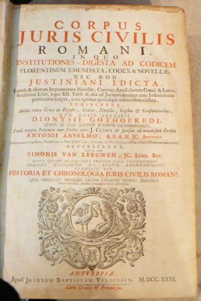 Droit - GODEFROY (Denis)
Corpus juris civilis...
