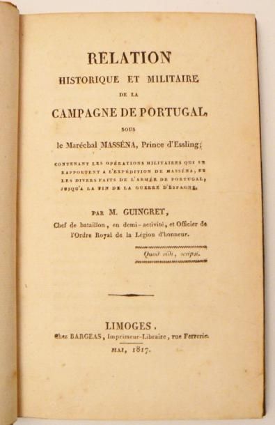 GUINGRET
Relation historique et militaire...
