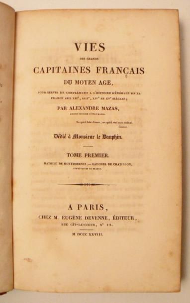 MAZAS (Alexandre)
Vies des grands capitaines...