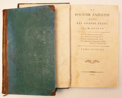 NECKER (Jacques)
Du pouvoir exécutif dans...