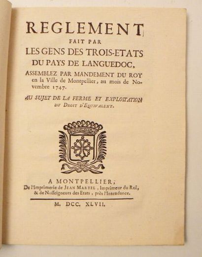 Languedoc. Reglement fait par les gens des...