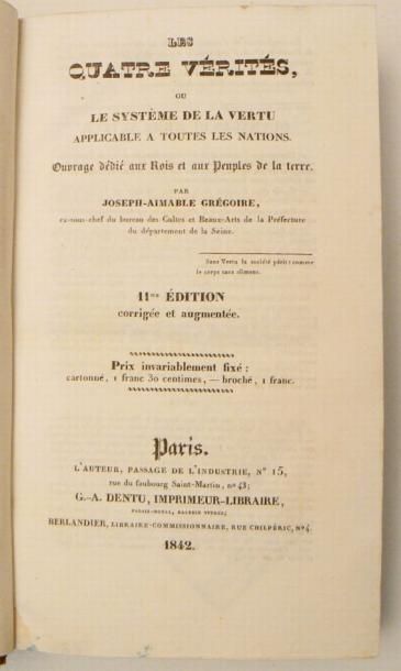 GREGOIRE (Joseph-Amable)
Les quatre vérités,...
