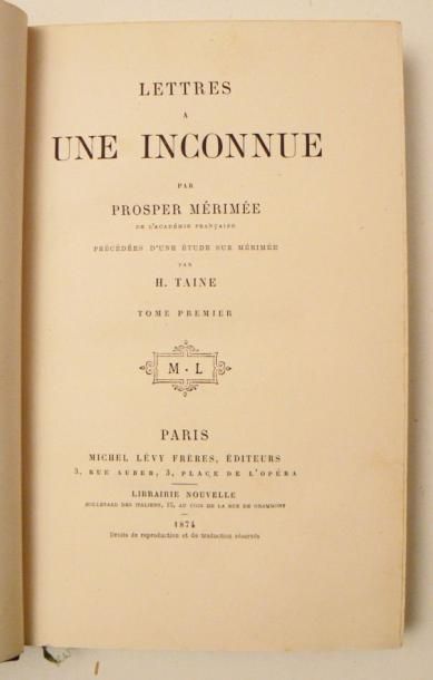 MERIMEE (Prosper)
Lettres à une inconnue....