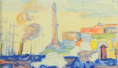 Paul SIGNAC (1863-1935)
Le port de Gènes...