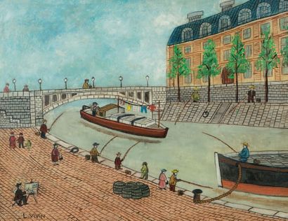 Louis VIVIN (1861-1936)
On the quays, painter...