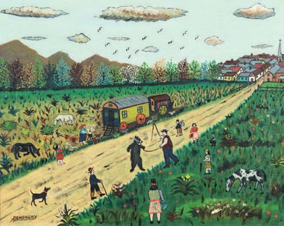 André DEMONCHY (1914-2003)
The bear trainer
Oil...