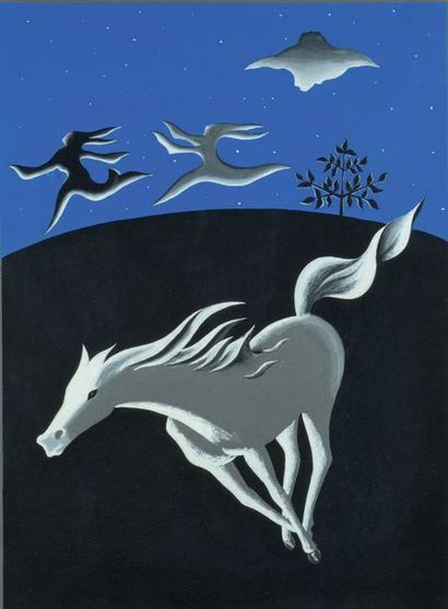 ANONYME
Horse in the night
Stencil, unsigned.
50...