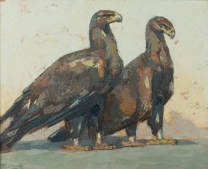 Paul JOUVE (1880-1973)
Couple of eagles
Oil...