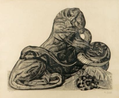 Paul JOUVE (1880-1973)
Panther killing a...