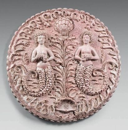 ANONYME
Large decorative ceramic plaque made...
