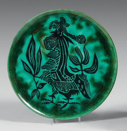 LURCAT Jean (1892-1966)
Large circular ceramic...