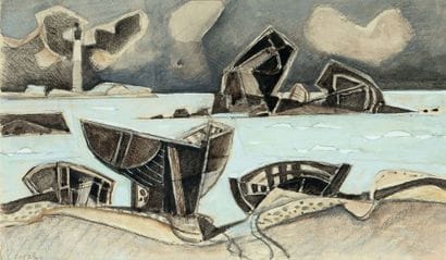 Georges DAYEZ (1907-1991)
Boats on the sea
Watercolour...