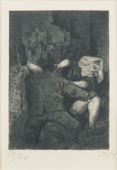 Otto DIX (1891-1969)
Soldat et nonne, 1924
Eau-forte,...