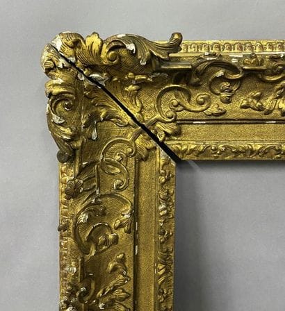 Beautiful carved and gilded oak frame with...