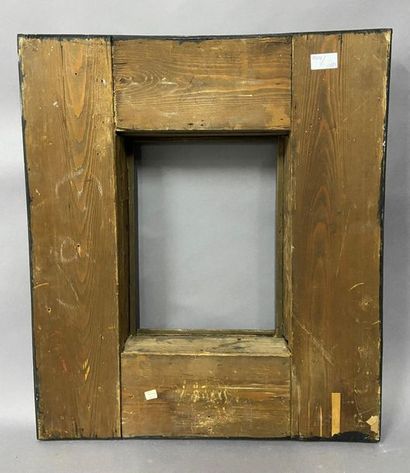 Moulded and blackened fir wood frame with...