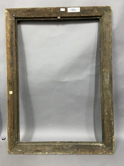 Sculpted and gilded fir wood frame with sandblasted...
