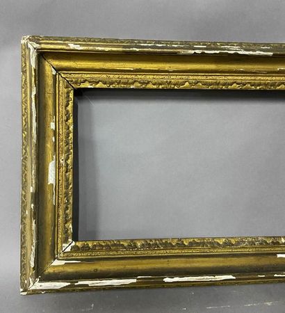 Molded and gilded oak frame with sandblasted...