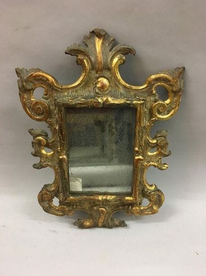 * Carved and gilded fir tree frame with baroque...