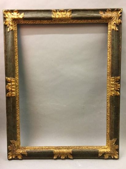 *Carved wood frame gilded and rechampi faux...