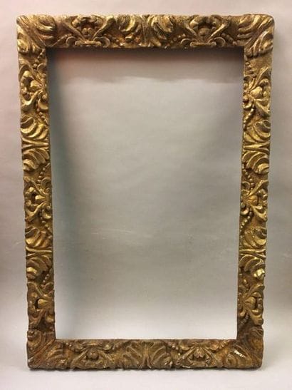 *Carved and gilded wood frame with beautiful...