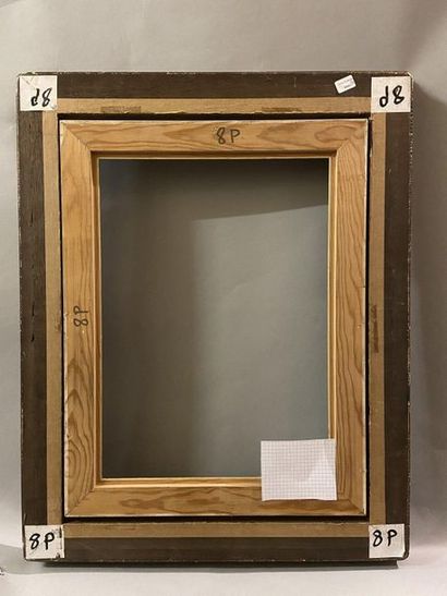 Cassetta'' frame in black patinated wood...