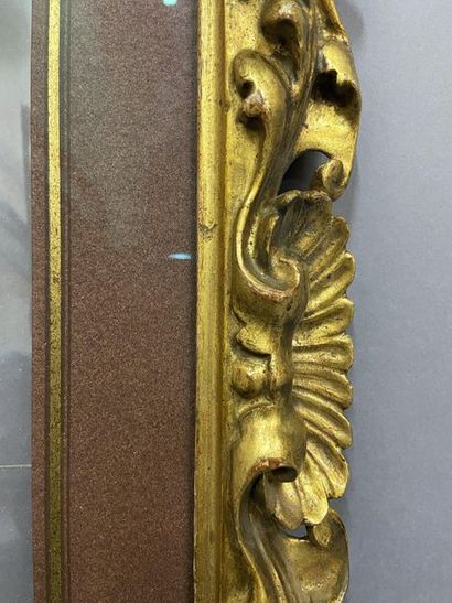 Cadre en tilleul sculpté et doré à décor...