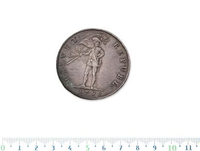 Helvetic Republic
40 batzen. 1798. Var: acorn...