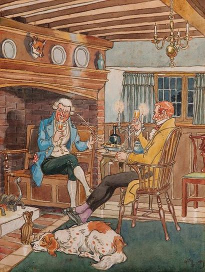 Harry ELIOTT (1882-1959). Personnages au...