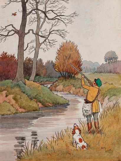 Harry ELIOTT (1882-1959). La chasse aux canards....