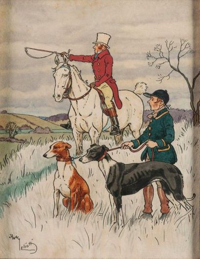 Harry ELIOTT (1882-1959). La chasse aux faisans...