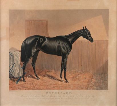 J.F. HERRING. Beggar. Framed color engraving....