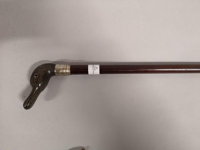 Cane handle brine horn duck eyes in sulp...