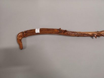 Popular art cane stylized boar tusk
