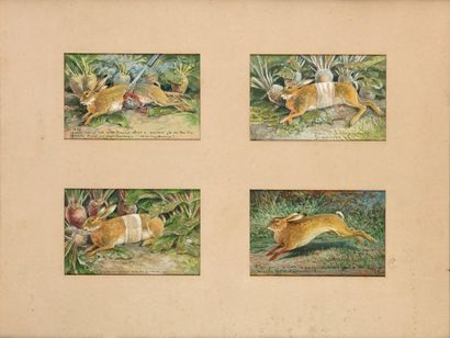 The misadventures of a hare. Suite of four...