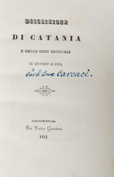 [CARCACI (Francesco di)].
Descrizione di...