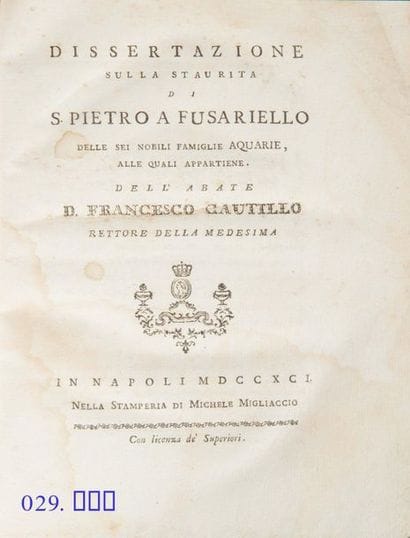 CAUTILLO (Francesco).
Dissertazione sulla...