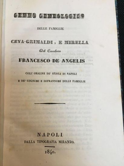 [CEVA-GRIMALDI & MIRELLA]. ANGELIS (Francesco...