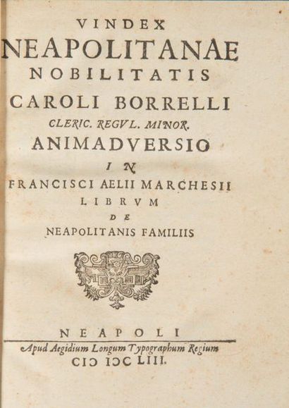 [MARCHESII (Francisci Aelii) - BORRELLI (Carlo)].
Vindex...