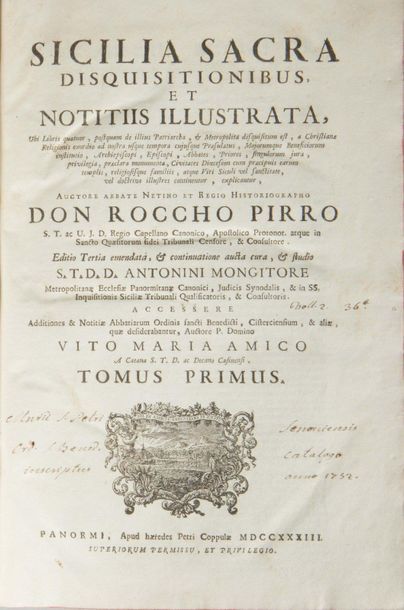 PIRRO (Roccho).
Sicilia sacra disquisitionibus,...