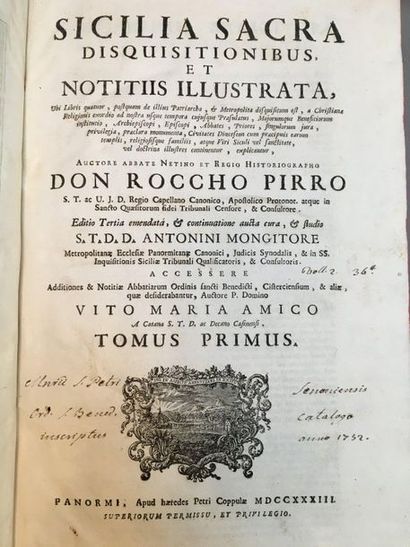 PIRRO (Roccho).
Sicilia sacra disquisitionibus,...
