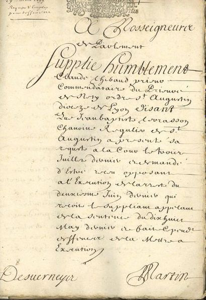 BEAUJOLAIS.
33 pieces, mostly on vellum,...