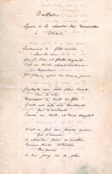 Guy de Maupassant (1850-1893).
Autograph...
