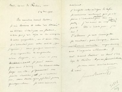 Jules renard (1864-1910).
L. A. S., Paris,...