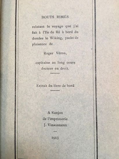 [BOUTS RIMÉS].
Bouts rimés relatant le voyage...