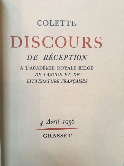 COLETTE.
Les Vrilles de la vigne. Paris,...