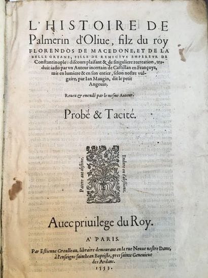 MAUGIN (Jean).
The Story of Palmerin d'Olive,...